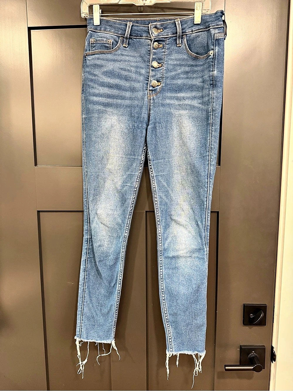 Old Navy Rockstar Super Skinny Button-Fly Ankle Jeans Blue Size 6